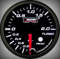 Prosport Racing Premium Series boost 52 mm, blue-white, Smoked, waterproof, 2 Bar