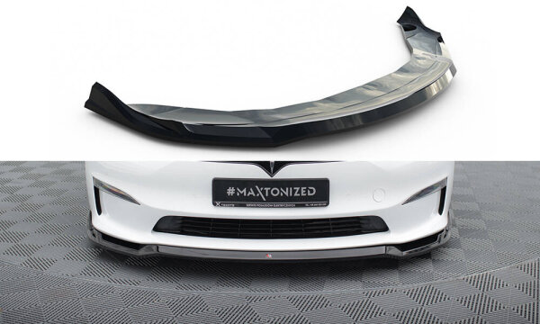 Maxton Design Front extension V.2 - Tesla Model S Plaid MK1 Facelift