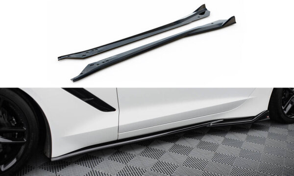 Maxton Design Side Skirts Diffusers V.2 - Chevrolet Corvette Stingray C7
