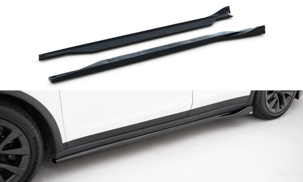 Maxton Design Side Skirts Diffusers V.2 - Tesla Model X MK1 Facelift