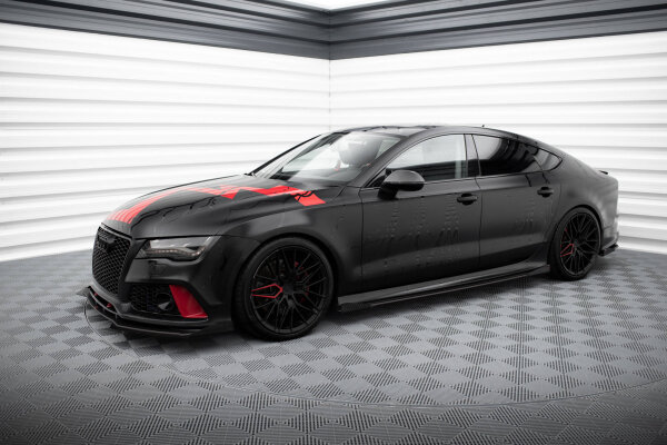 Maxton Design Street Pro Side Skirts Diffusers + Flaps - Audi A7 RS7 Look C7