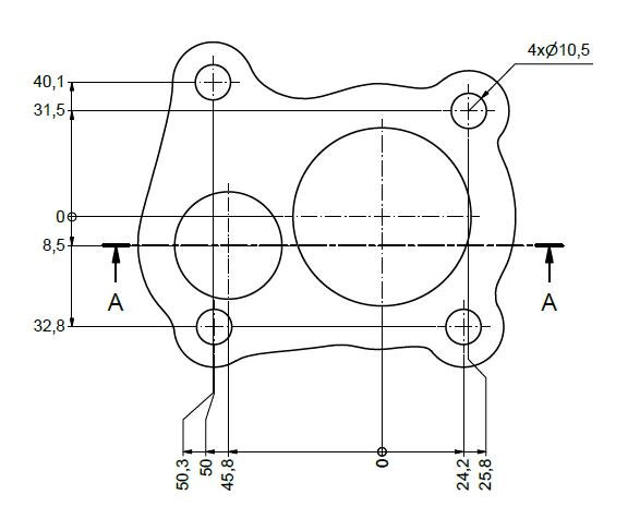 FOX Flansch 343 Edelstahl 10mm