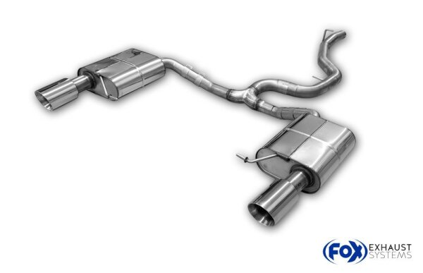 FOX Endschalldämpfer und Mittelschalldämpferersatzrohr 1x100 Typ 25 - VW Passat 3C 4Motion