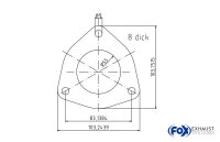 FOX 3-Loch-Flansch Fertigteil Maße: 103mm x 104mm...