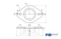 FOX 2-Loch-Flansch Maße: 120mm x 87m...