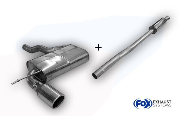 FOX Final- and Front Silencer 1x100 Typ 16P - Mini Cooper F56 and F57 3-Door