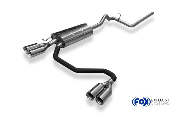 FOX Half system from catalytic converter with Front Silencer Replacement Pipe 2x80 Typ 24 - VW Passat 3B/ 3BG