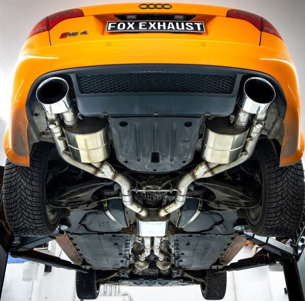 FOX Half system from catalytic converter 160x130 oval incl. Vacuum exhaust flaps - Audi RS4 B7