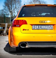 FOX Half system from catalytic converter 160x130 oval incl. Vacuum exhaust flaps - Audi RS4 B7