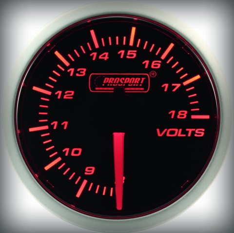 Prosport BF Performance Serie Voltmeter 52 mm orange-weiß