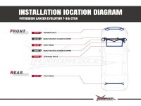 Hardrace Front Upper Strut Bar 3-Point - Mitsubishi Lancer Evolution VII/ VIII/ IX CT9A