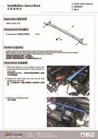 Hardrace Front Upper Strut Bar 2-Point (3-Holes) - BMW 1/ 2/ 3/ 4 Series