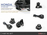 Hardrace Reinforced Engine Mounts (Race Version) - 08-14 Honda Jazz / Fit GE MT