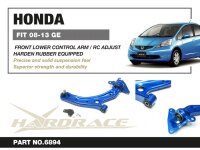 Hardrace Front Lower Control Arm (Harden Rubber) incl. Roll-Center-Adjuster - 08-13 Honda Jazz / Fit GE