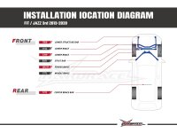 Hardrace Strebe vorn unten 2-Punkt - 14+ Honda Jazz/Fit...