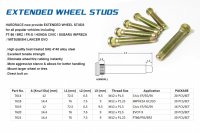 Hardrace extended Wheel Studs (16 pieces / M12x1.5) -...