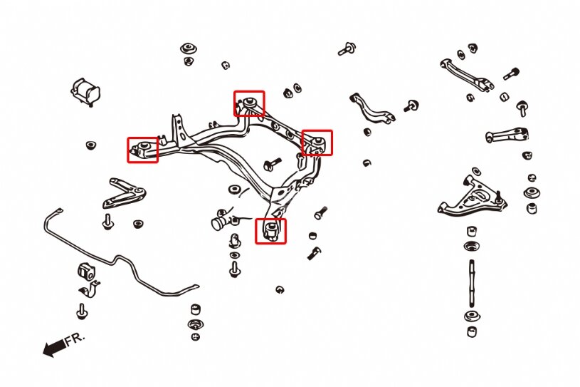 Hardrace Buchsen Hilfsrahmen Nissan Skyline R32 R33 R34