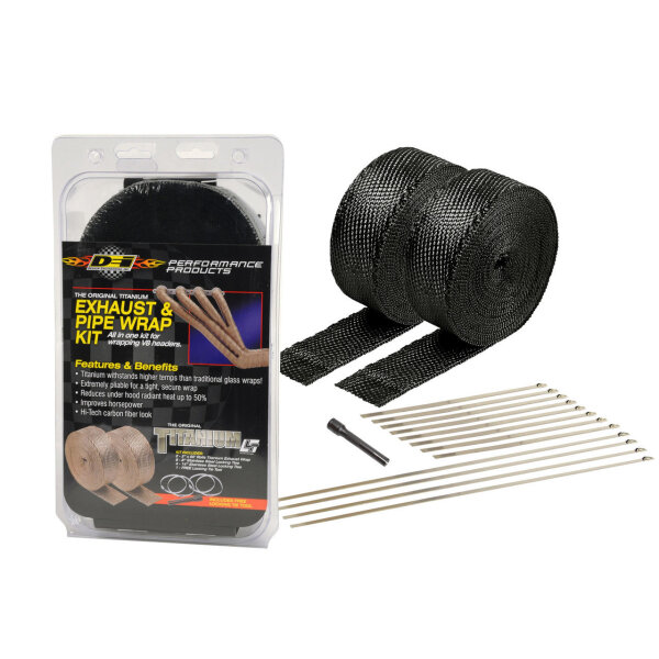 DEI Pipe Wrap & Locking Ties Kit - Titanium Black