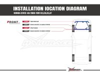 Hardrace Domstrebe vorn oben 2-Punkt - 88-91 Honda Civic / 88-91 Honda CRX