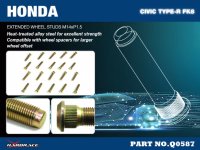 Hardrace extended Wheel Studs (20 pieces / M14x1.5) - 17+ Honda Civic Type-R FK8