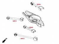 Hardrace Längslenker hinten verstellbar (Hartgummi) - 17+ Tesla Model 3 / 20+ Tesla Model Y