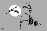 Hardrace Querlenker vorn unten (Rückseite) - 15+ Mercedes C-Klasse W205 / 17+ Mercedes E-Klasse W213 / 16-22 Mercedes GLC (nur AWD (4Matic) Modelle)