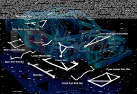 Ultra Racing Middle Lower Bars 4-Point - 94-00 Mitsubishi FTO 2.0 (6A12 MIVEC) (2WD)