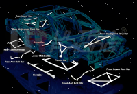 Ultra Racing Strebe hinten unten 2-Punkt - 06-12 Mitsubishi ASX 2.0 (2WD) / 07-17 Mitsubishi Lancer Fortis/Sportback 1.8/2.4 (2WD) / 07-13 Mitsubishi Outlander 2.0 (2WD)