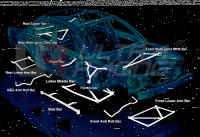 Ultra Racing Domstrebe vorn oben 2-Punkt - 00-06 Honda Stream (RN1/5) 2.0 (2WD/4WD)