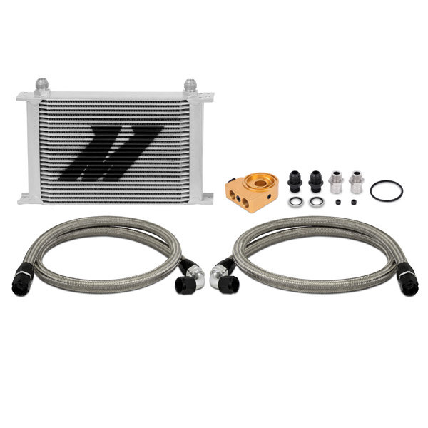 Mishimoto Oil Cooler Kit 25 row - universal silver with Thermostat