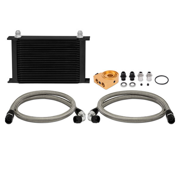 Mishimoto Oil Cooler Kit 25 row - universal black with Thermostat