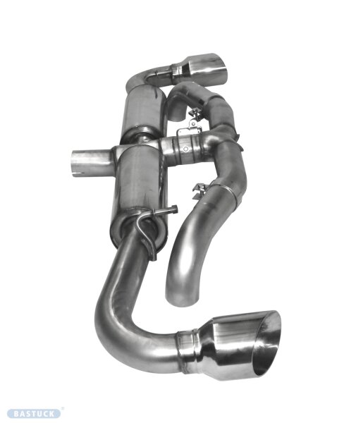 Tailpipe LH+RH 1x Ø 100 mm cut 30° with exhaust flap