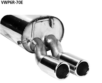 Double Tailpipe 2x Ø 70 mm with inward curl