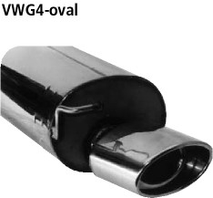 Einfach-Endrohr oval 153 x 95 mm