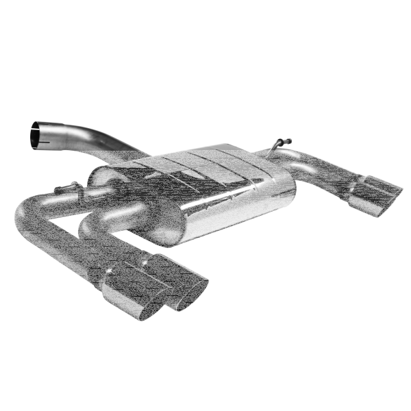 Double Tailpipe LH+RH 2x Ø 76 mm 20° angled cut - 3-Door/ Sportback