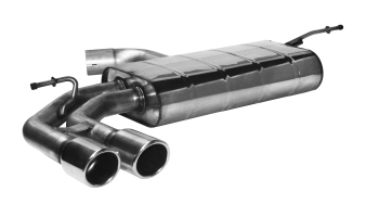 Double Tailpipe LH 2x Ø 76 mm 20° angled cut with inward curl - 3-Door/ Sportback