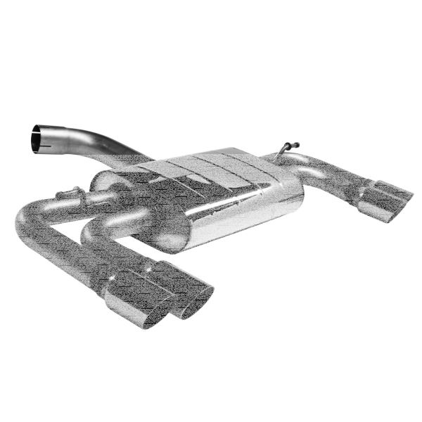 Double Tailpipe LH+RH 2x Ø 76 mm 20° angled cut - 3-Door/ Sportback