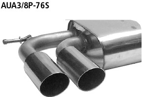 Double Tailpipe LH 2x Ø 76 mm 20° angled cut