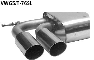 Double Tailpipe LH 2x Ø 76 mm 20° angled cut