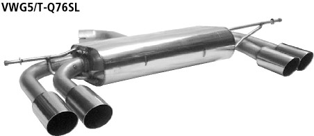 Double Tailpipe LH+RH 2x Ø 76 mm 20° angled cut