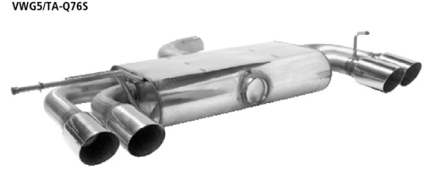 Double Tailpipe LH+RH 2x Ø 76 mm