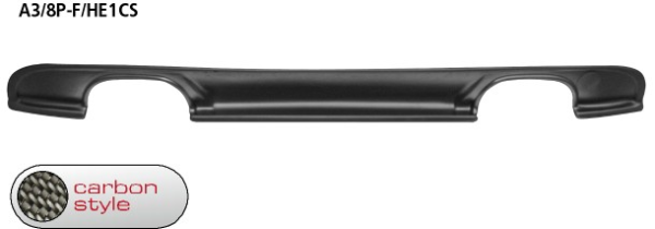 for 2x Double Tailpipe LH+RH Carbon Style - Audi A3 8P Facelift incl. Sportback