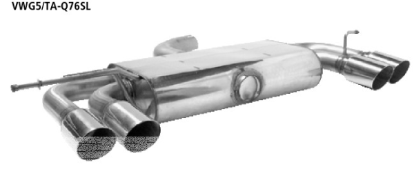 Double Tailpipe LH+RH 2x Ø 76 mm