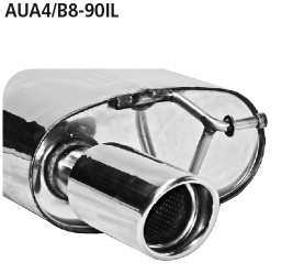Single Tailpipe 1x Ø 90 mm with insert