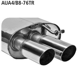 Double Tailpipe 2x Ø 76 mm 20° angled cut
