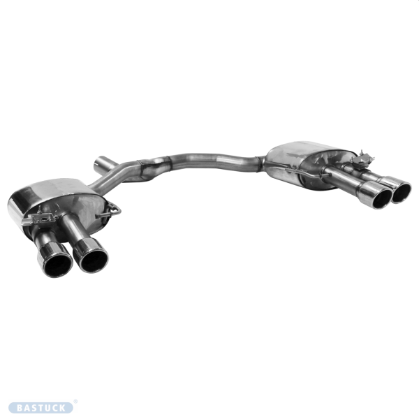 Double Tailpipe 2x Ø 90 mm 20° angled cut with inward curl for original exhaust flap