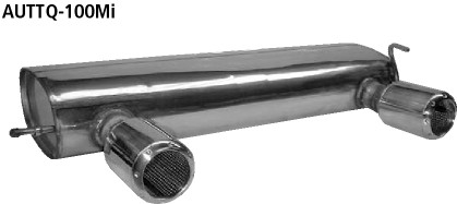 Single Tailpipes 2x Ø 100 mm (machined design similar to instruments)