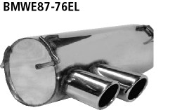 Double Tailpipe 2x Ø 76 mm 20° angled cut with inward curl - Modells with M-Bumper