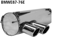 Double Tailpipe 2x Ø 76 mm 20° angled cut with inward curl - Modells w/o M-Bumper