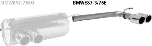 Doppel-Endrohr 2x Ø 76 mm LH+RH 20° schräg geschnitten mit Lippe - Modelle ohne M-Heckschürze